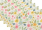 Yellow Pink Blue Floral Spring Placemats Set of 4, 12x18 Inch Watercolor Flower Decorative Table Mats Summer Seasonal Holiday Table Placemats for Party Home Kitchen Dining Table Decoration
