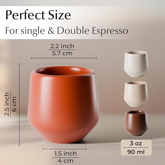 MIAMIO - Espresso Cups Set of 4 / Mug, Ceramic - Luxe | Ceramic espresso cups - Image 3