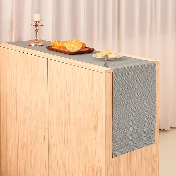 Table Runner 72 Inches Long, Vinyl Woven Heatproof Table Runners | Washable - Image 6
