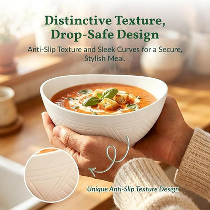 Wheat Straw Bowls 26 OZ Serving Bowls Set of 6 Unbreakable Salad Bowls - Image 4