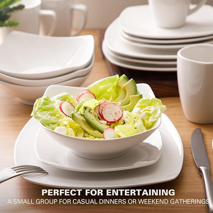 Gibson Home Zen Buffet White Porcelain Dinnerware Set - Image 5