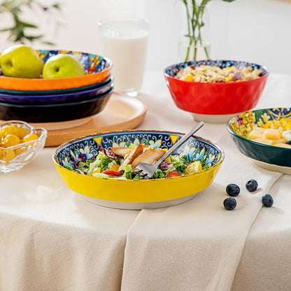 vancasso 32 Oz Pasta Bowls Set of 6, Ceramic Bohemian Soup Salad Bowls | - Image 5