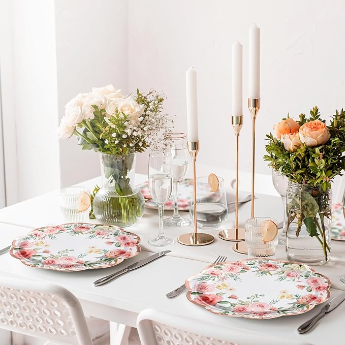 WRAPAHOLIC 25Pcs Floral Paper Plates - Image 4