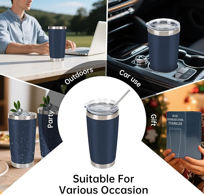 IEOVIEE 32 Pack 20oz Stainless Steel Insulated Bulk Tumblers - Image 8