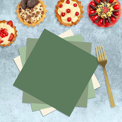 Oigco 60 PCS Sage Green Paper Plates, Sage Green Birthday Decorations, Gradient - Image 5