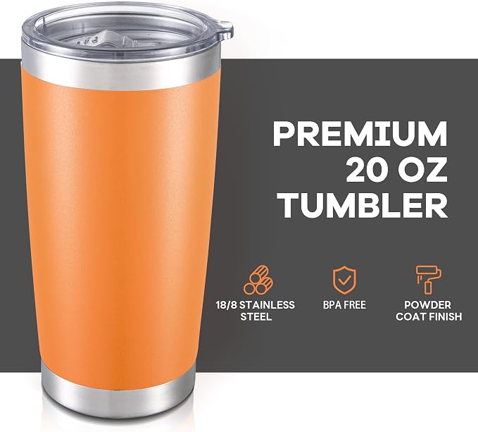 20 oz Tumbler with Lid Stainless Steel Insulated Tumblers Cups Travel Mug | - Image 2
