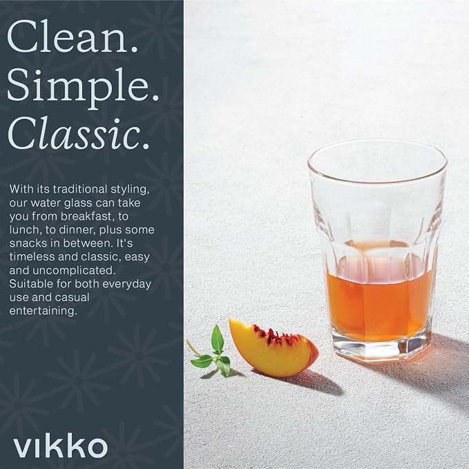 Vikko Large Drinking Glasses, 14 Ounce Glass Cups, Durable Glasses Drinking Set - Image 5