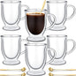 Gejoy 6 Sets Double Wall Glass Coffee Mugs by Gejoy