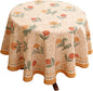 patdrea Designer French Linen Table Cloth for Round Table,Yellow Floral Pattern Durable Breathable Tablecloth,Fall Dacor for Kitchen Dining,Holiday Christmas,Thanksgiving,Diameter 67"-Cornflowers