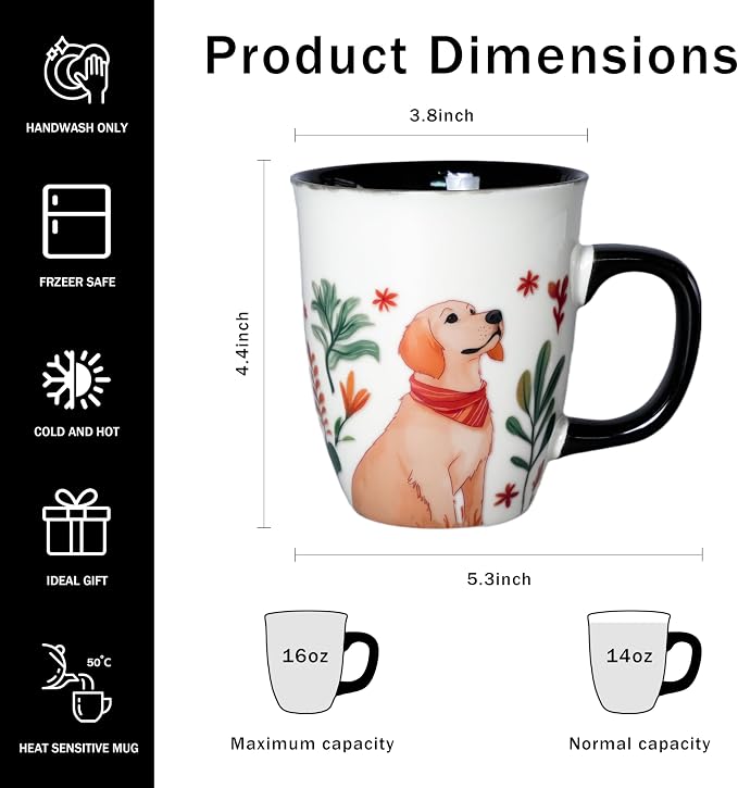 Dog Coffee Mug, Heat Changing Cup, 16 oz | Ceramic Cup - Image 3