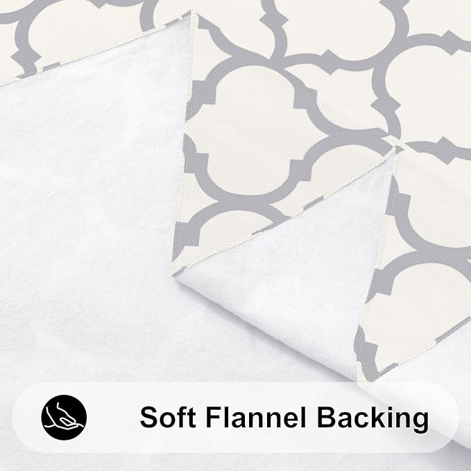 Smiry Rectangle Tablecloth, Waterproof Vinyl Tablecloths with Flannel Backing for Rectangle Tables, Wipeable Spillproof Plastic Tablecloth for Dining, Camping, Indoor and Outdoor (60"x84", Beige)