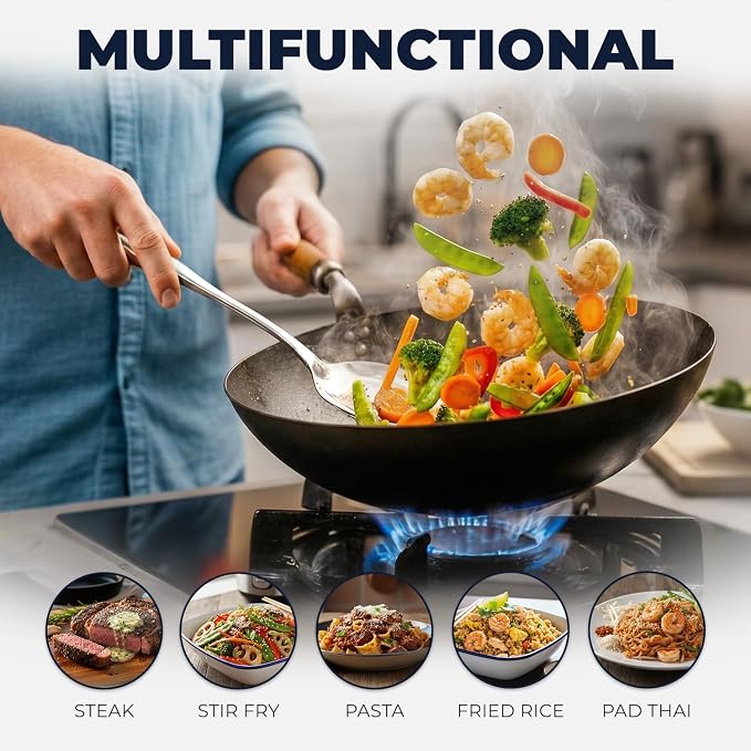 Zulay Kitchen Stainless Steel Slotted Spoon | 14.5” Large Skimmer Frying Spoon - Image 2