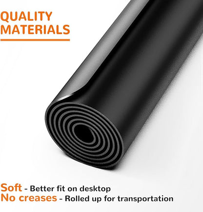 Warome Heat Resistant Mat, 47"x 23" Silicone Mat, Extra Large Silicone Mats for Kitchen Countert, Nonslip Kitchen Countertop Protector for Baking/Crafts, No Creases-Black