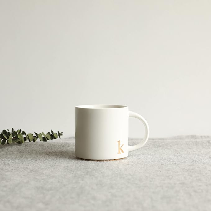 COLLECTIVE HOME Ceramic Coffee Mug, 15 oz Monogram Cup - Image 8