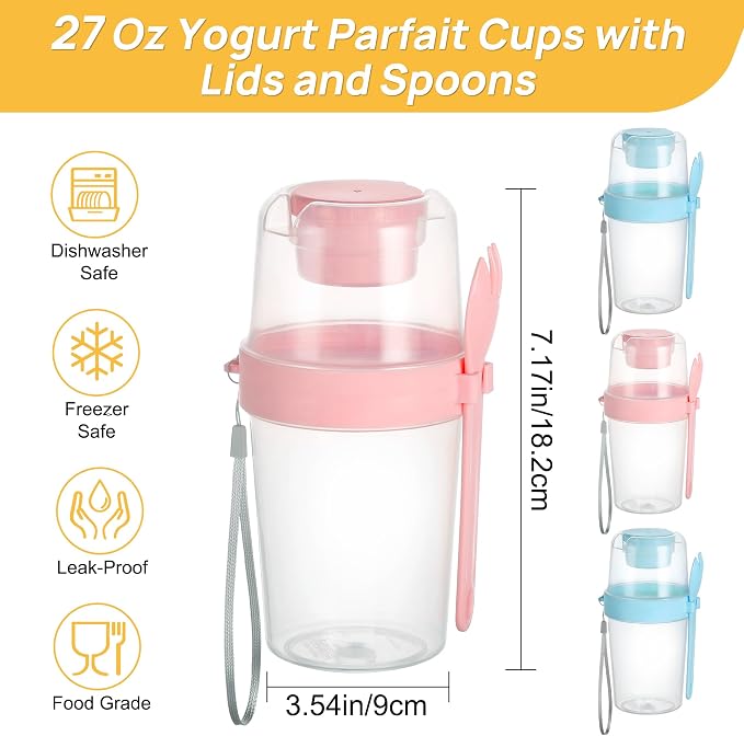 Vtopmart Yogurt Parfait Cups, 4 Pack, - Image 4