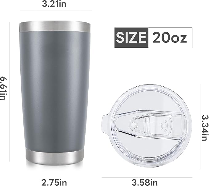 20 oz Tumbler with Lid Stainless Steel Insulated Tumblers Cups Travel Mug | - Image 7
