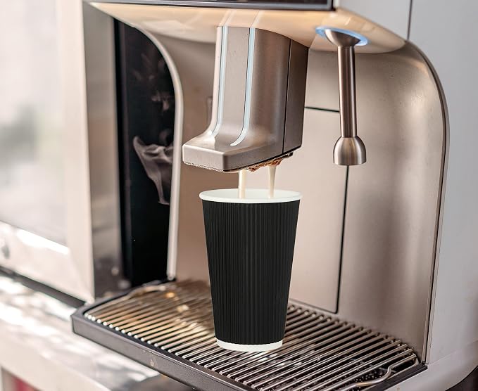 JollyPack Disposable Paper Coffee Cups, 12 oz, 60 Pack, Insulated Ripple Wall - Image 7