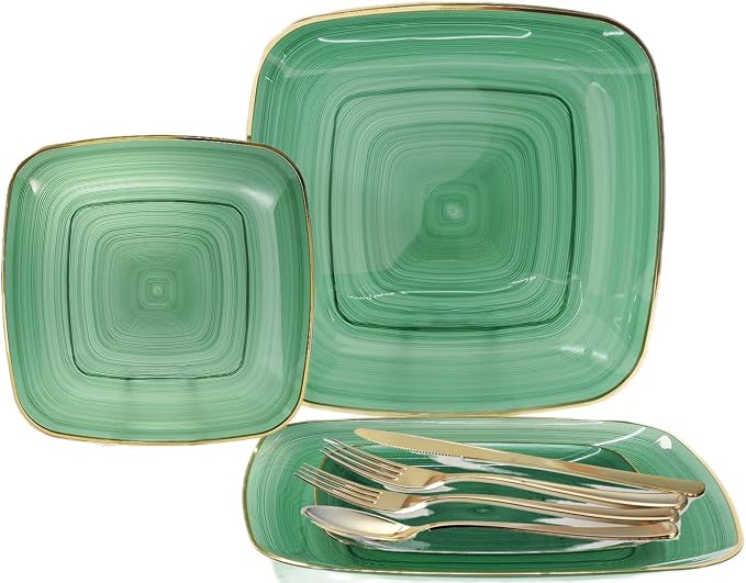 " OCCASIONS " 150 Piece set-Wedding Plastic Plates & cutlery -Disposable by OCCASIONSFINESTPLASTICTABLEWARE