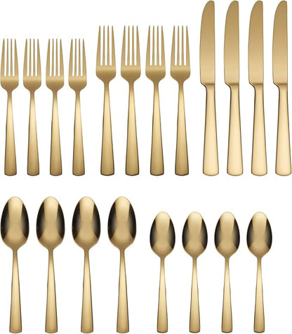 Oneida B1024020AL20 Aptitude Gold 20 Piece Everyday Flatware Set, Service - Image 2