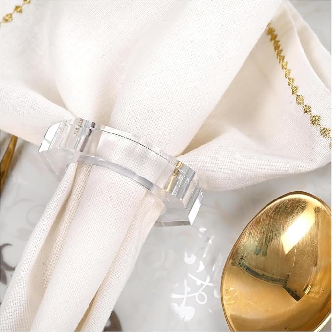 Acrylic Napkin Rings, crystal look, holiday table décor - Image 2