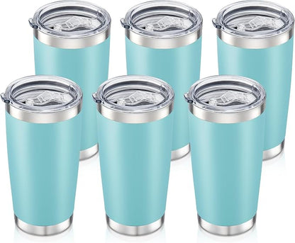 20oz Tumbler Bulk with Lid Stainless Steel Tumblers, 6 Pack | Leak Proof Lid by Unknown