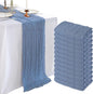 12 Pack 10Ft Dusty Blue Cheesecloth Table Runner 23 x 120 Inch | Gauze Rustic by CKIKU