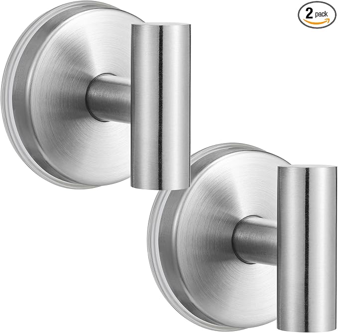 Large Suction Cup Hooks, Heavy Duty 15lb Holds Towel & Robe, No-Drill Shower by Fenas