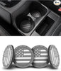 4 Pack Car Cup Coasters, Universal American Flag Non-Slip Silicone Cup Holder Inserts, Car Interior Accessories, Grey