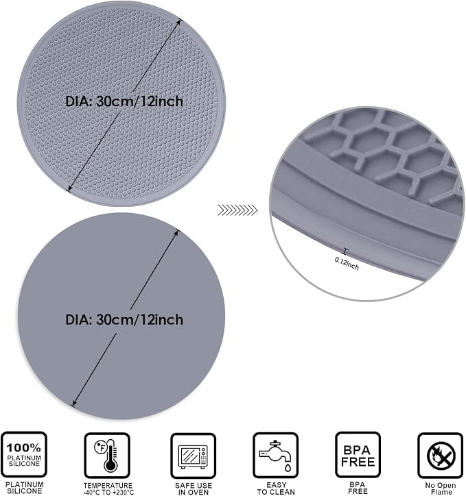 12 Inch Multi-Purpose Silicone Mat, As Drying Mat, Microwave Mat, Pot Holder - Image 8