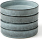 famiware Star 7.5" Pasta Bowls Set, Salad Bowl Set of 4, Double Reactive Glaze, Stackable, Ideal for Your Friend for Housewarming, Festivals, Smoky Blue