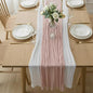 Cheesecloth Table Runner 2 Pack White and Dusty Pink, Boho Gauze Table Runner by Avolander