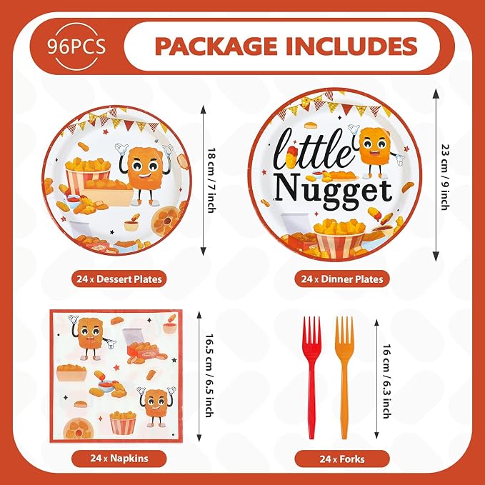 96 Pcs Chicken Nugget Themed Party Decorations, Serves 24 | Chicken Nugget - Image 5