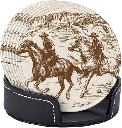 Western Desert Vintage Cowboy Coasters - Image 3