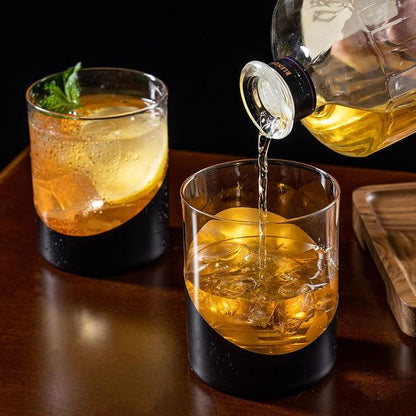 MyGift 12 oz Set of 4 Matte Black Drinking Glasses - Image 7