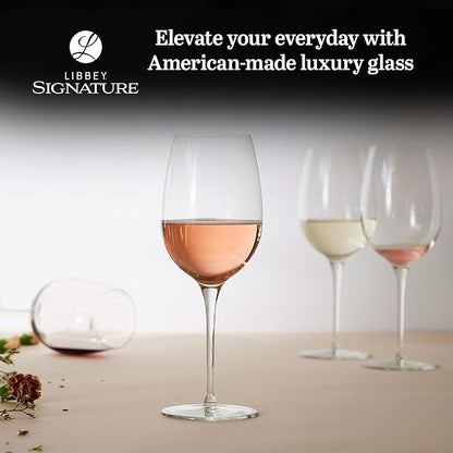Libbey Signature Kentfield Estate All Purpose Wine Glasses Set of 4, Long Stem Wine Glasses for Red and White Wine, Perfect Glass Goblet Gift Set