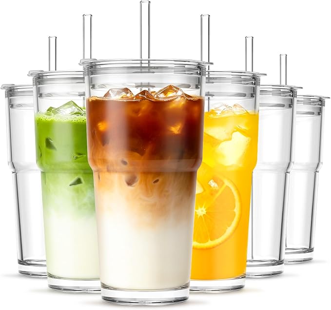 INSETLAN 20 oz Clear Glass Cup by INSETLAN