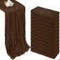 12 Pack Brown Cheesecloth Table Runner 35 x 120 Inch | Boho Gauze Cheese Cloth by Pepmily