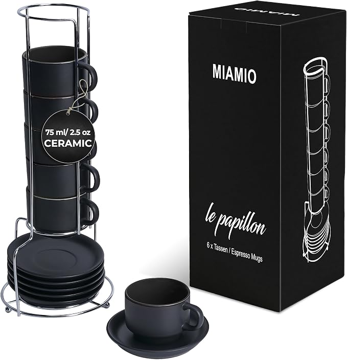 MIAMIO - 6 Espresso Cups - Le Papillon - Daily Table Set | Ceramic espresso by MIAMIO