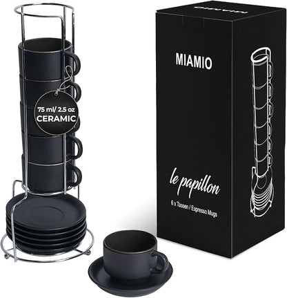 MIAMIO - 6 Espresso Cups - Le Papillon - Daily Table Set | Ceramic espresso by MIAMIO