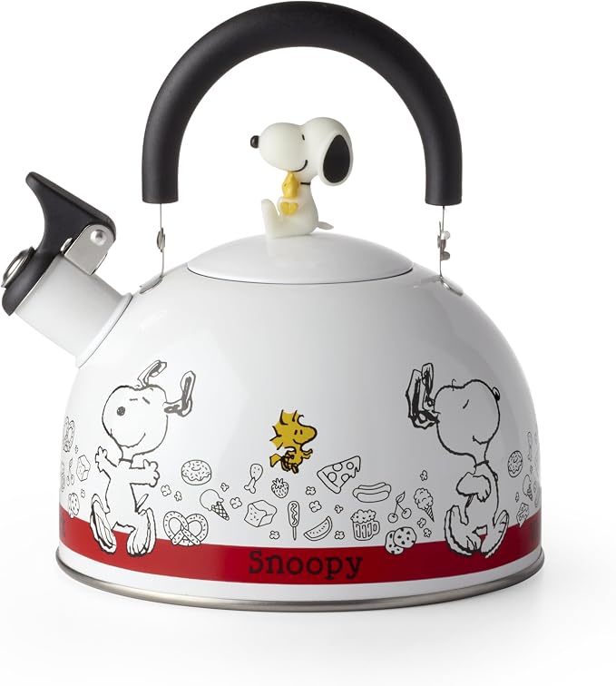 Lenox Chef Snoopy Enamelware Tea Kettle, 84.5oz | Dishwasher safe | Peanuts by Lenox