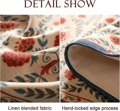 Patdrea Designer French Elegant Linen Table Runner, Colorful Floral Pattern - Image 4