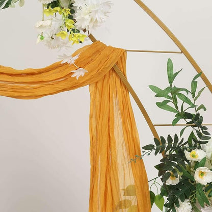 Efavormart 20ft Mustard Yellow Gauze Cheesecloth Wedding Arch Drapery Fabric - Image 6