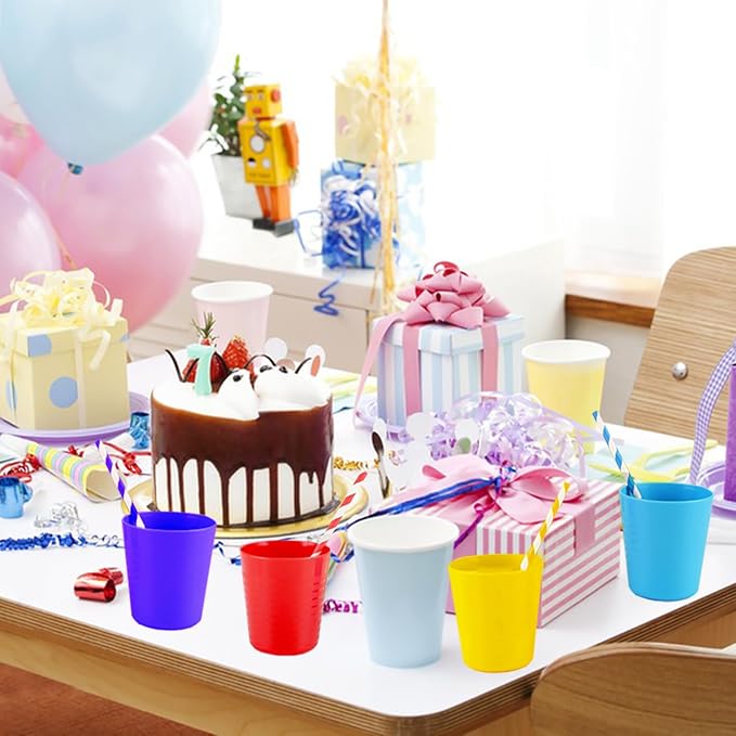 Frcctre 24 Pack Plastic Kids Cups, 8 Oz Small Unbreakable Plastic Kids Tumblers - Image 7