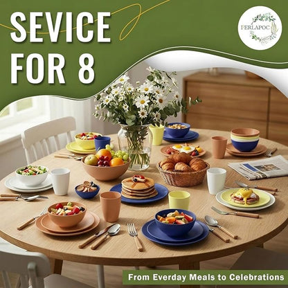 Wheat Straw Dinnerware Sets 40 PCS - Image 7