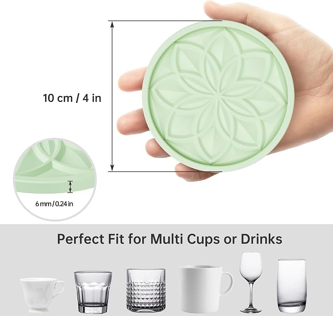 HFHOME Silicone Coasters Set for Drinks - Image 3