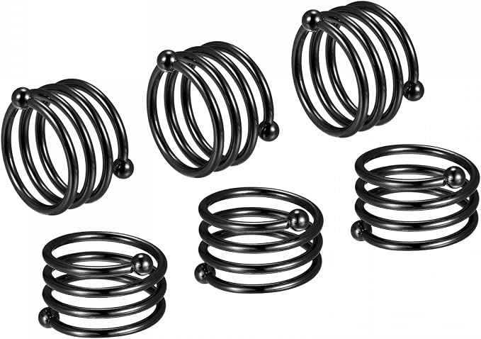 uxcell Metal Napkin Rings Set of 6, Spiral Napkin Ring Holder Buckle by uxcell