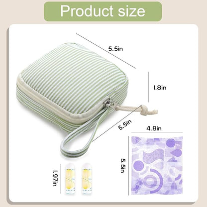 Corduroy Period Pouch for Women, Cute Sanitary Pad Pouch - Image 2
