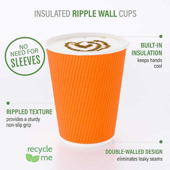 Restaurantware-12 Ounce Disposable Coffee Cups, 500 Double Wall Hot Cups - Image 4