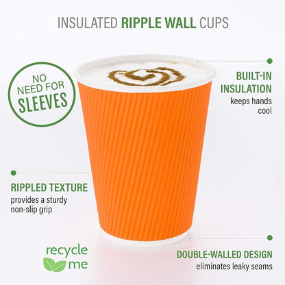 Restaurantware-12 Ounce Disposable Coffee Cups, 500 Double Wall Hot Cups - Image 4