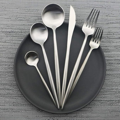 JASHII Luxury Flatware, Silverware Sets, 6-pieces Elegant Cute 18/10 Stainless Steel Silverware Set for Eating Home Kitchen Hotel Restaurant, Service Sets for 1 People, Dishwasher Safe